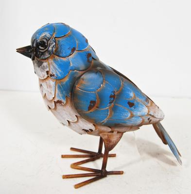 China Home Decor Realistic Robin Birds Metal Blue Birds Figurines for Home Decoration for sale