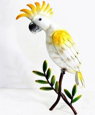 China Art Decor Wholesale Factory Direct Sale Metal Parrot Bird Decor 3d Animal Figurines Model Decoration Gifts for sale