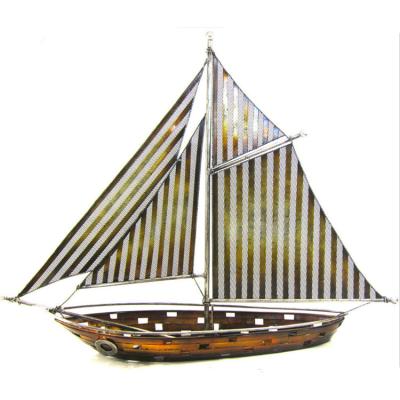 China European handmade iron crafts sailboat decorations for sale