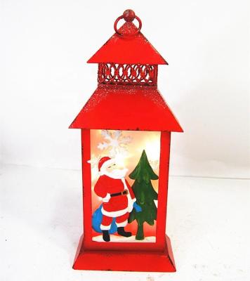 China Decorative Xmas Gifts Bedroom LED Light Lantern Metal Christmas Lantern Ornaments for sale