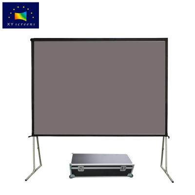 China Wholesale Oversize Projector Screen Black Crystal 4K ALR Format Front Projection Screens Fast Fold With Aluminum Stand for sale