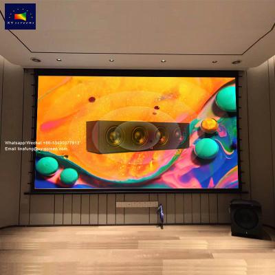 China Electric Tab Tension Motorized  Projection Screen Cinema Perforating Acoustically Transparent Projector Screens for sale