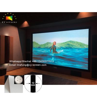 China Narrow Bezel Acoustically Transparent Projector Screen with Sound Acoustic Weave Perforated Aluminum Alloy Fixed Screens for sale