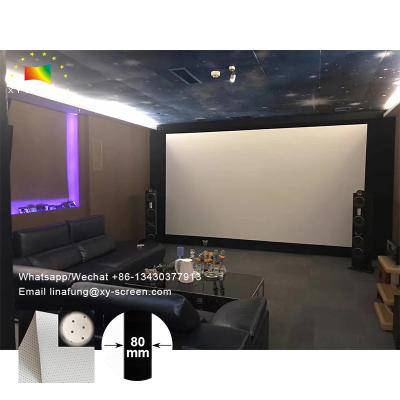 China 80-250 inch 4K Perforating Acoustically Projection Screen Support Speaker Sound Behind Fixed Frame Projector Screens For for sale