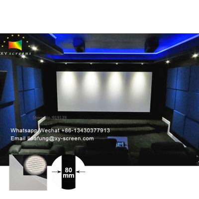 China XY Screen 4K Sound Acoustic Transparent Weave woven AT Projection Screen Flat Fixed Frame For Speaker Projector screen for sale