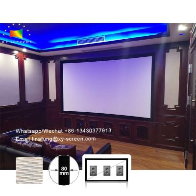 China Home theater Projector Screen 4K woven Acoustically Transparent 80-230 inch fixed cinema screen Frame projection Screens for sale