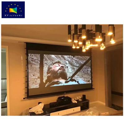 China Aluminum Alloy Intelligent Electric Motorized Anti-Light 4K Black Diamond Projector Screen For School Home Meeting Room for sale