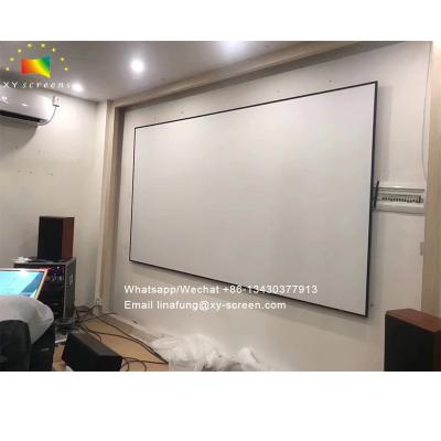 China OEM Cinema White UHD 1.4cm Slim Fixed Frame Projector Screen 80-150