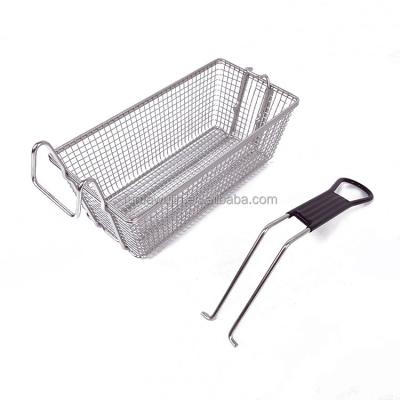 China Viable Made in China High Quality Low Price Fry Basket Metal Wire Mesh Foldable French Fries Chip Basket for sale