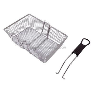 China Durable Detachable Handle Baskets For Wholesale Kitchen Tools Large Fries Basket Stainless Steel for sale