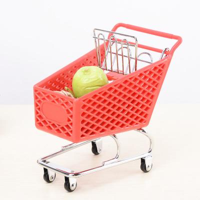 China Factory 6 Small Stocked Kids Colorful Miniature Grocery Cart Toy For Sale Cheap Mini Grocery Cart for sale