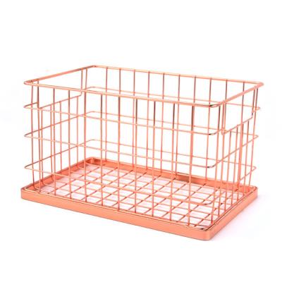 China Sustainable Stackable Metal Wire Baskets Iron Countertop Organizer High Large Storage Wire Baskets for sale