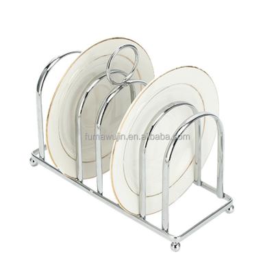 China Workable Countertop Water Drain Rack Multi-Pieces Show Rack Iron Metal Chrome Kitchen Dish Rack for sale