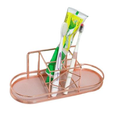 China Canton Household Viable Storage Appliances Stock Toothbrush Holder Metal Countertops Toothbrush Holder for sale