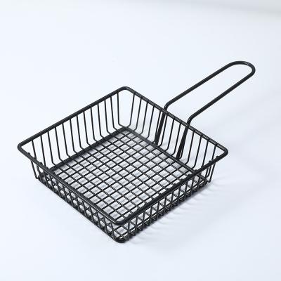 China Viable Ready To Ship Small Black French Fries Baskets Food Display Decor Small Fryer Basket for sale