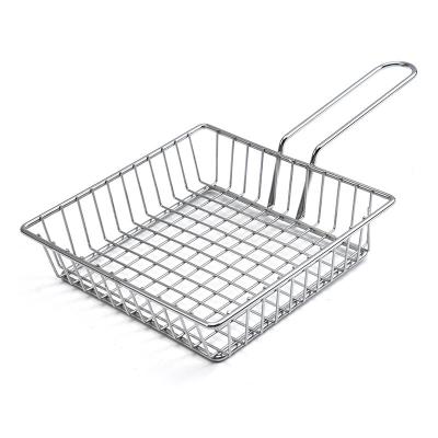 China Sustainable Kitchen Utensils Iron Durable Classic Metal Style Square Fryer Basket French Fry for sale