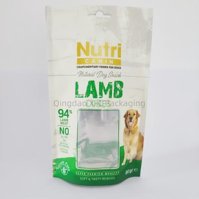 China Pet Food Stand Up Pouches With Window For Packaging Resealable Zipper Lock for sale