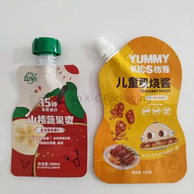 China Puree Packaging Spout Stand Up Bag , BRC Food Grade Liquid Bags With Spout for sale