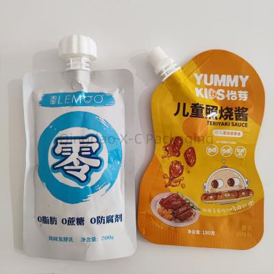 China Customized Printing Stand Up Bag With Corner Or Top Spout Reusable Nozzle for sale