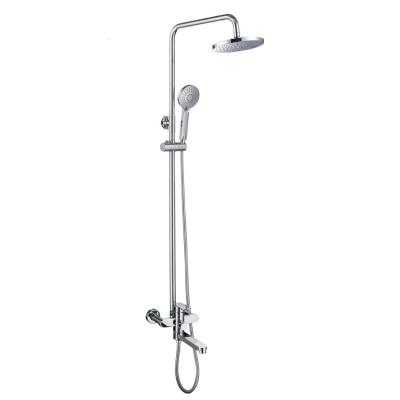 China With Sliding Bar Chrome Plated Bath Faucet Full Bathroom Sets Stainless Steel ABS Shower Head Rain Shower Set For Bathroom for sale