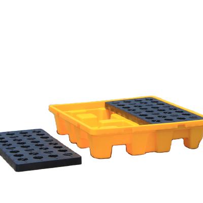 China 4 Drum Drum Spill Containment Pallets Single Faced Gold Plastic Spill Containment Paddle For Oil for sale