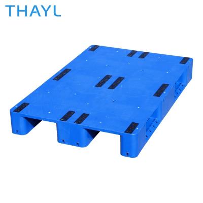 China HDPE 1200x800 Single Faced Stretching Flat Surface Pallet Steel Reinforced Heavy Duty Plastic Steel Pipe Can Be Extra 1208PC for sale