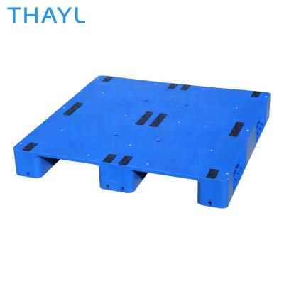 China HDPE 1100x1100 Single Faced Stretching Flat Surface Pallet Steel Reinforced Heavy Duty Plastic Steel Pipe Can Be Extra 1111PC for sale