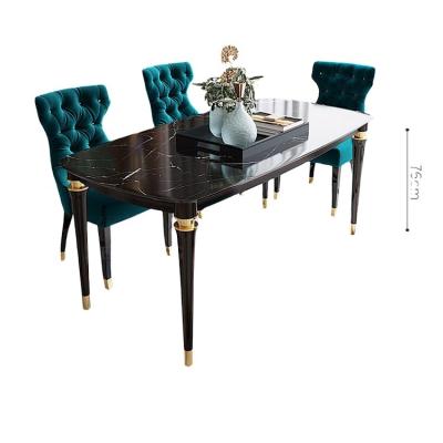 China Modern Wood Frame Stone Top Dining Table And Chairs Set ZH-514 for sale