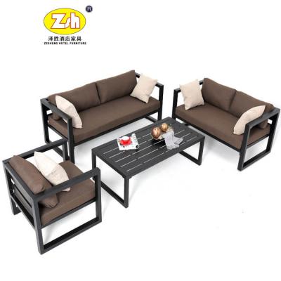 China Foshan Modern Wooden Hotel Living Room Furniture Leather Sofa Set ZH-S813 for sale