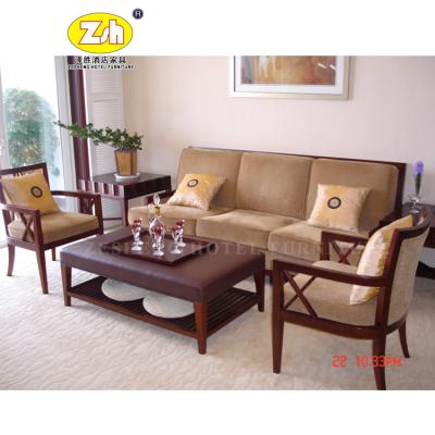 China Foshan Hotel Living Room Furniture Modern Wooden Sofa Set ZH-S811 for sale