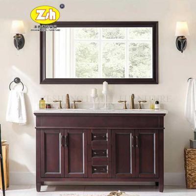 China Contemporary Modern Commercial Hotel Bathroom Cabinet Wooden Bathroom Vanity Z-E202 for sale