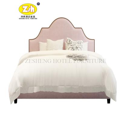 China Modern New Design Home Bedroom Furniture Hotel Furniture High Quality Solid Wood King Size Bed ZH-28 for sale