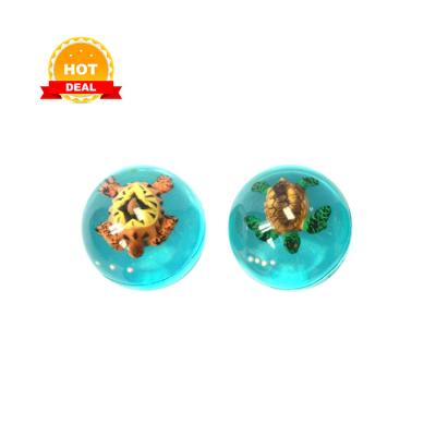 China Playing and Relaxing 32mm Rubber 3d High Bouncing Ball with Different Animal Figures Inside Kids Gifts Capsules Toys for sale