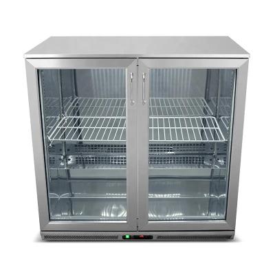 China Commercial Single-temperature glass door under counter hotel refrigerator table top bar cabinet mini beer display fridge for sale