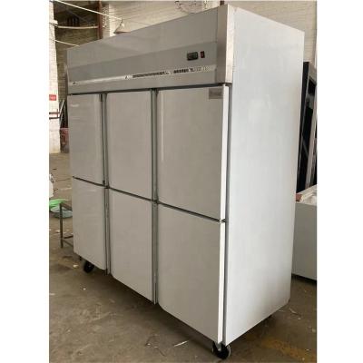 China Outdoor Commercial 201/304 Kitchen 6 Doors Upright Stainless Steel Fridge Freezer Refrigerator and Freezer for sale