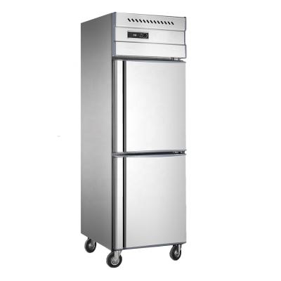 China COMPRESSOR Restaurant Stainless Steel Commercial Upright French Door Top-Freezer Bottom Refrigerators for sale