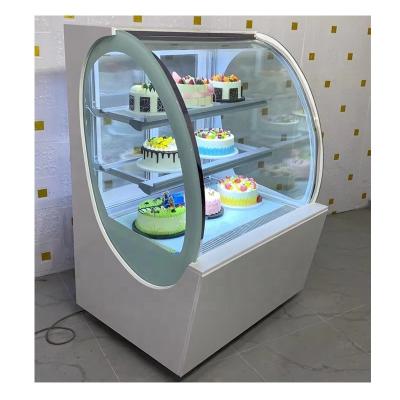 China Single-temperature Bakery Refrigerator Fruit Display Cabinet Round Rack Type Refrigerated Acrylic Cake Fridge Display for sale