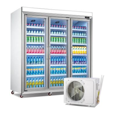 China Single-Temperature Supermarket Door Cooler and Freezer Showcase Fridge Display Remote Glass Fridge for Frozen Food or Drinks for sale