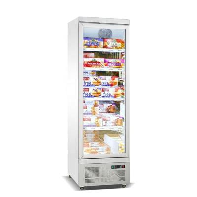 China Single-Temperature Commercial Single Door Glass Upright Refrigerator Meat Food Display Open Freezer for sale