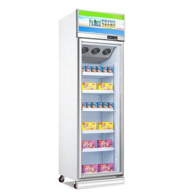 China High Temperature Used Commercial Vertical Freezer Air Cooled One Glass Door Upright Italian Ice Cream Display Freezer for sale