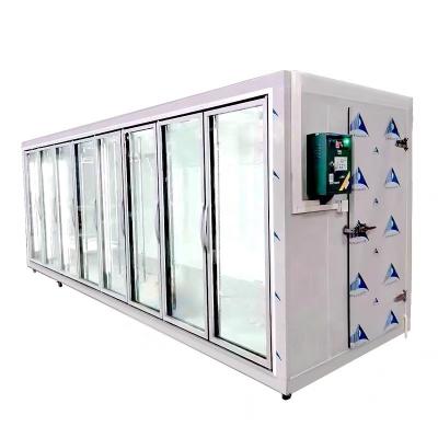 China Cooler Container Door Glass Display Food Storage Cold Room Walk In Chillers Cold Storage Room for sale