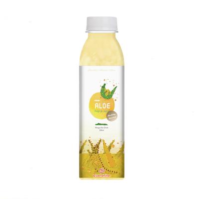 China Natural popular low fat aloe and mango juice drinks 500ml health drink own brand for sale