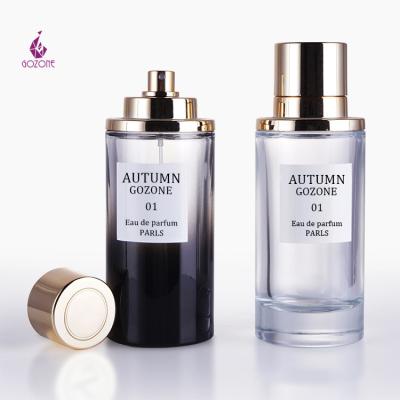 China High Quality Cosmetic High Quality Flat Shoulder 50Ml Thick Bottom Glass Bottles Perfume Bottle With Sprayer for sale