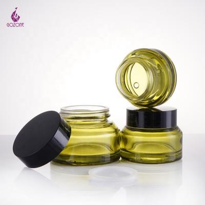 China Personal Care Jar Body Green Sugar Scrub Jar Small Glass Cream Container For Cream Cosmetic for sale