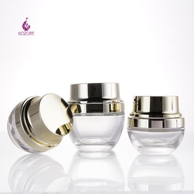 China Wholesale Cosmetic Container Face Cream Glass Bottle Clear Empty Jars With Lid for sale