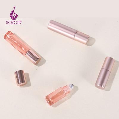 China Cosmetic Empty Roll On Clear Glass Bottles 10Ml Oil Fragrance Beautiful Essential Oil Bottles for sale