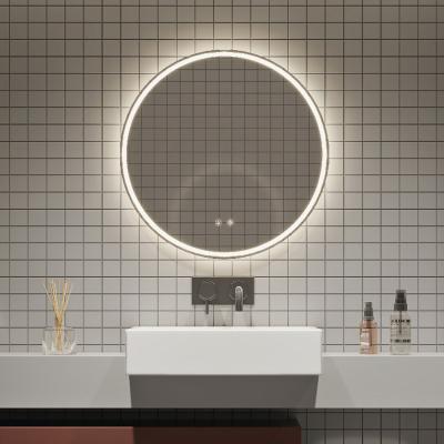 China Makeup Smart Magnifying Mirror Round Shape Bathroom Popular Simple Waterproof Luxury Frameless Salon Light Smart LED Smart Mirror for sale