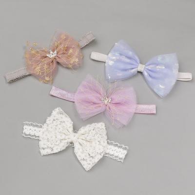 China Customized sweet bow headband cartoon lace bow headband children Korean cute headband babies for sale