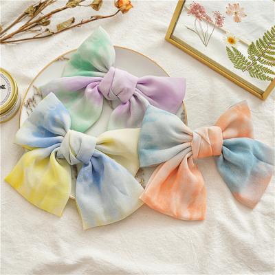 China High Quality Cute Dye Knotting Children's Hair Clips Bows Clips Hair Accessories Girls Hair Bows With Clips for sale