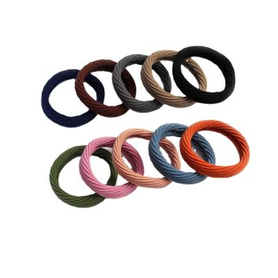 China Factory Wholesale Seamless Cheap Cotton Hair Rings Black Soft Elastic Hair Ties For Thick Hair for sale